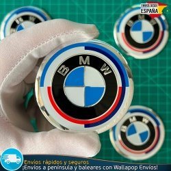 X4 Emblemas 50 Aniversario BMW 60mm Tapas Llantas
