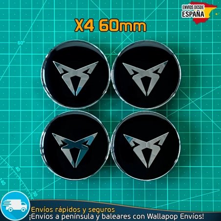 X4 Tapas de Llantas 60mm Cubrebuje Tapacubos Cupra