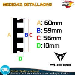 X4 Tapas de Llantas 60mm Cubrebuje Tapacubos Cupra