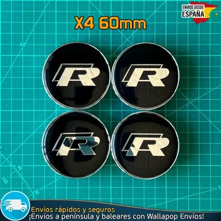 X4 Tapacubos R Line Volkswagen 60mm Tapas Llantas