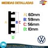 X4 Tapacubos R Line Volkswagen 60mm Tapas Llantas