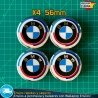 X4 Tapacubos BMW 56mm Emblemas Tapas de Llantas