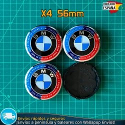 X4 Tapacubos BMW 56mm Emblemas Tapas de Llantas