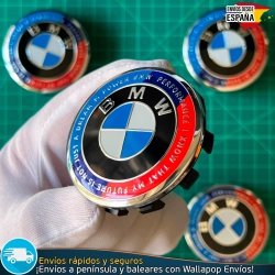 X4 Tapacubos BMW 56mm Emblemas Tapas de Llantas