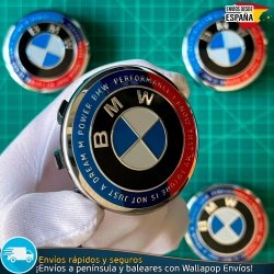 X4 Tapacubos BMW 56mm Emblemas Tapas de Llantas