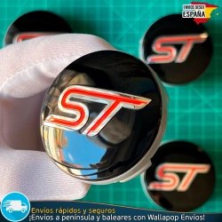 X4 Tapacubos Ford ST 54mm Cubrebujes Tapas Llantas