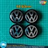 X4 Tapacubos Volkswagen 63mm Tapas de Llantas