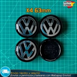 X4 Tapacubos Volkswagen 63mm Tapas de Llantas