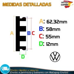 X4 Tapacubos Volkswagen 63mm Tapas de Llantas