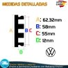 X4 Tapacubos Volkswagen 63mm Tapas de Llantas