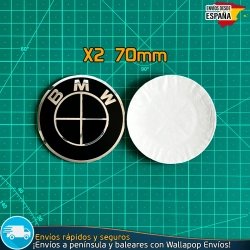 X2 Emblemas BMW 70mm Motos GS GT XR Tanque, Baúl full Negro