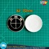 X2 Emblemas BMW 70mm Motos GS GT XR Tanque, Baúl full Negro
