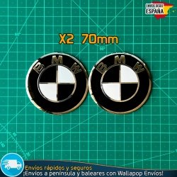 X2 Emblemas BMW 70mm Motos GS GT XR Tanque, Baúl, Blanco y Negro