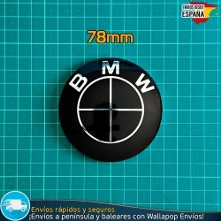Emblema BMW 78mm Autoadhesivo Aluminio con Relieve Edición Full Negro