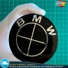 Emblema BMW 78mm Autoadhesivo Aluminio con Relieve Edición Full Negro