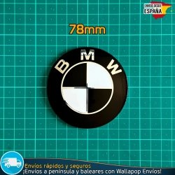 Emblema BMW 78mm Autoadhesivo Edición Blanco y Negro Metálico