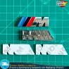X2 Emblemas adhesivos Aletas M Motorsport BMW 45X15mm