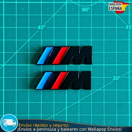 X2 Emblemas BMW adhesivos laterales M Motorsport 45x15mm