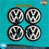 X4 Emblemas Volkswagen 70mm Adhesivos Tapacubos Pegatinas