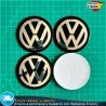X4 Emblemas Volkswagen 70mm Adhesivos Tapacubos Pegatinas
