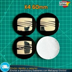 X4 Emblemas Seat 60mm Tapacubos Pegatinas Llantas