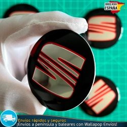 X4 Emblemas Seat 60mm Tapacubos Pegatinas Llantas