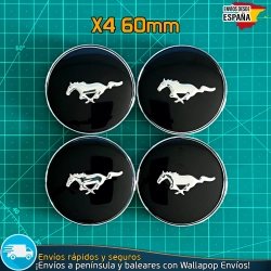 Ford Mustang 60mm Tapacubos Pack 4 | TapasyEmblemas