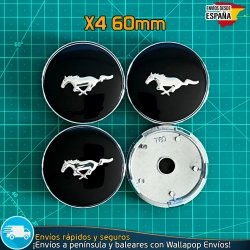 Ford Mustang 60mm Tapacubos Pack 4 | TapasyEmblemas