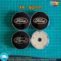 X4 Tapacubos Ford 60mm Emblemas Cubrebujes Tapas Llantas