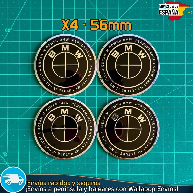 Emblemas BMW 56mm x4 Logos Tapacubos Centro Llantas M Power