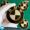 X4 Emblemas BMW 65mm Pegatinas Tapacubos Llantas Edición Blanco y negro
