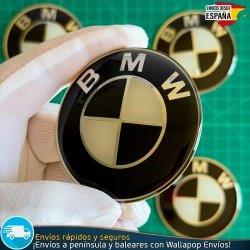 X4 Emblemas BMW 65mm Pegatinas Tapacubos Llantas Edición Blanco y negro