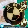 X4 Emblemas BMW 65mm Pegatinas Tapacubos Llantas Edición Blanco y negro