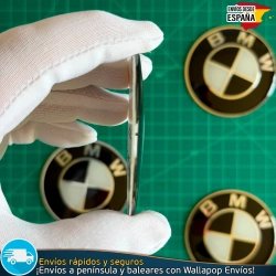 X4 Emblemas BMW 65mm Pegatinas Tapacubos Llantas Edición Blanco y negro