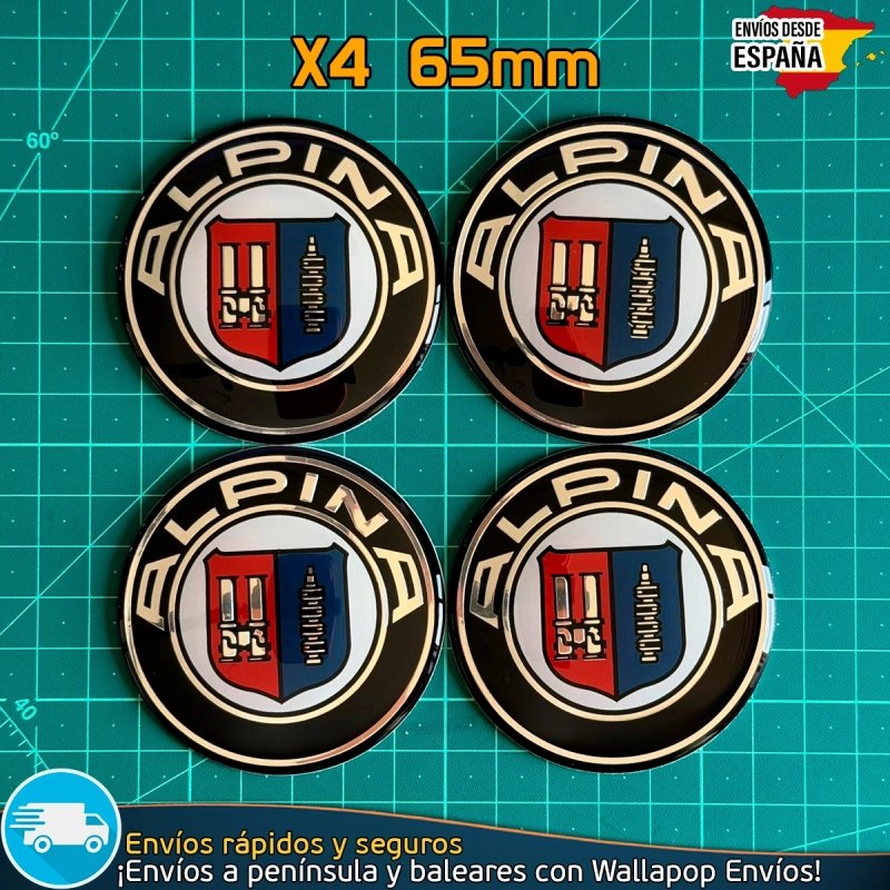 Emblemas Alpina 65mm x4 Para Tapacubos Centro Llantas BMW