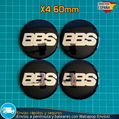 Emblemas BBS 60mm x4 Tapacubos Tapas Bujes Centro Llantas