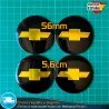X4 Emblemas Chevrolet 56mm Pegatinas Tapacubos
